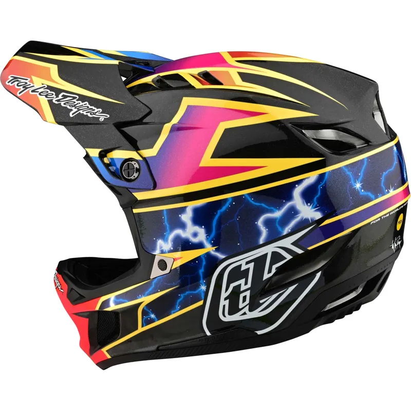 Troy Lee Designs D4 Carbon Full Face MIPS MTB Helmet Lightning/Black-4